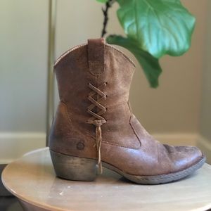 Born Western-Inspired Ankle Boots—size 8 1/2